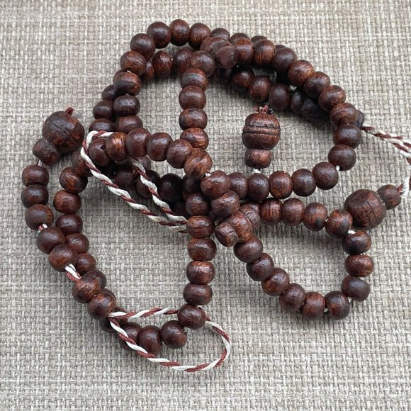 Handmade Pray Bead Dark Brown Real Wood Beads Tasbeeh Muslim Religious Beads - Picture 2 of 8